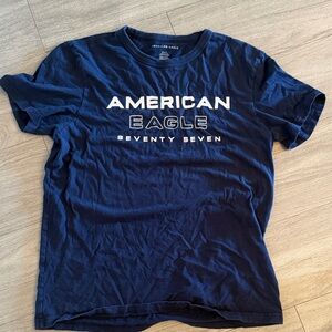 American Eagle Outfitters Navy Graphic Logo Tee
